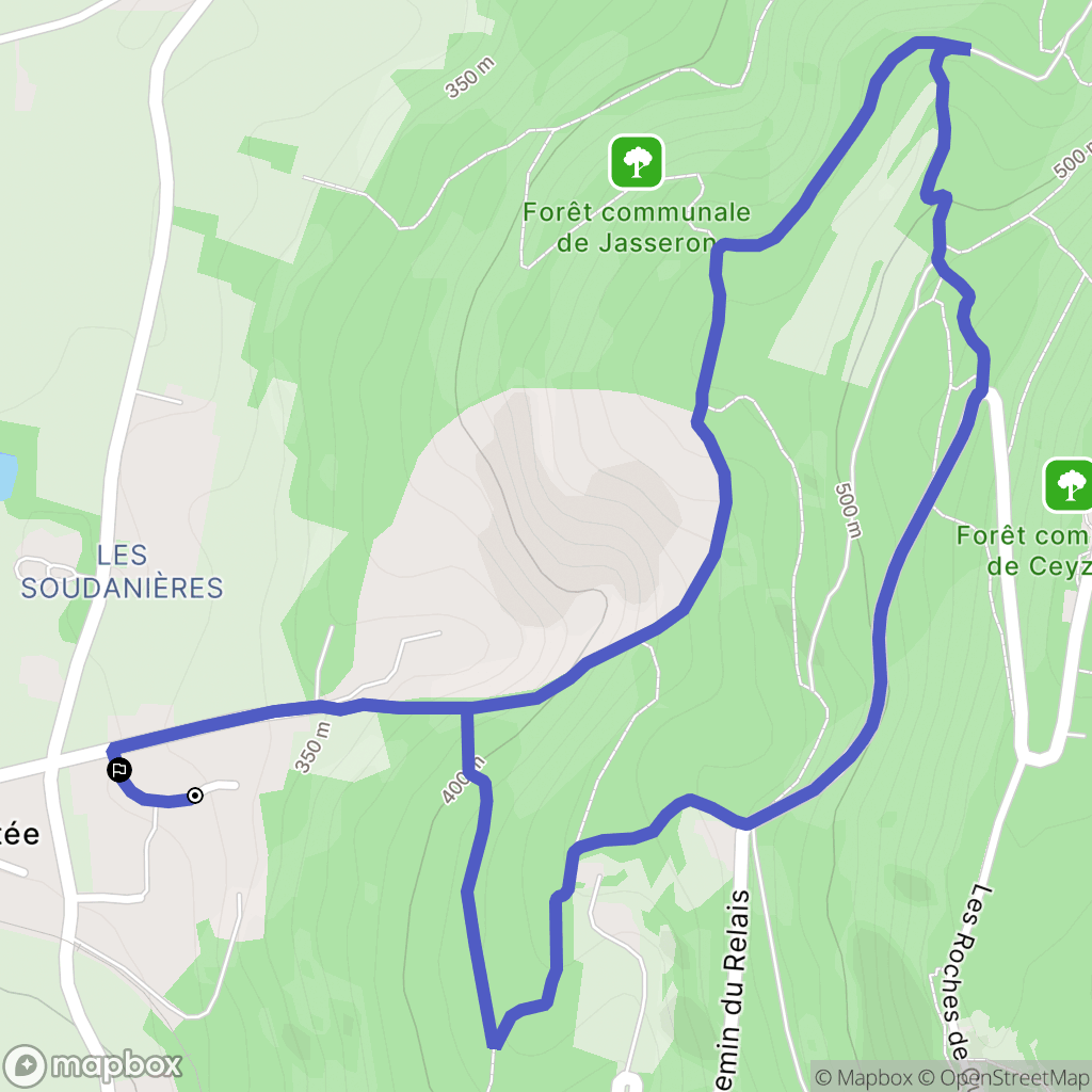 Ceyzériat : carte du parcours de randonnée - France