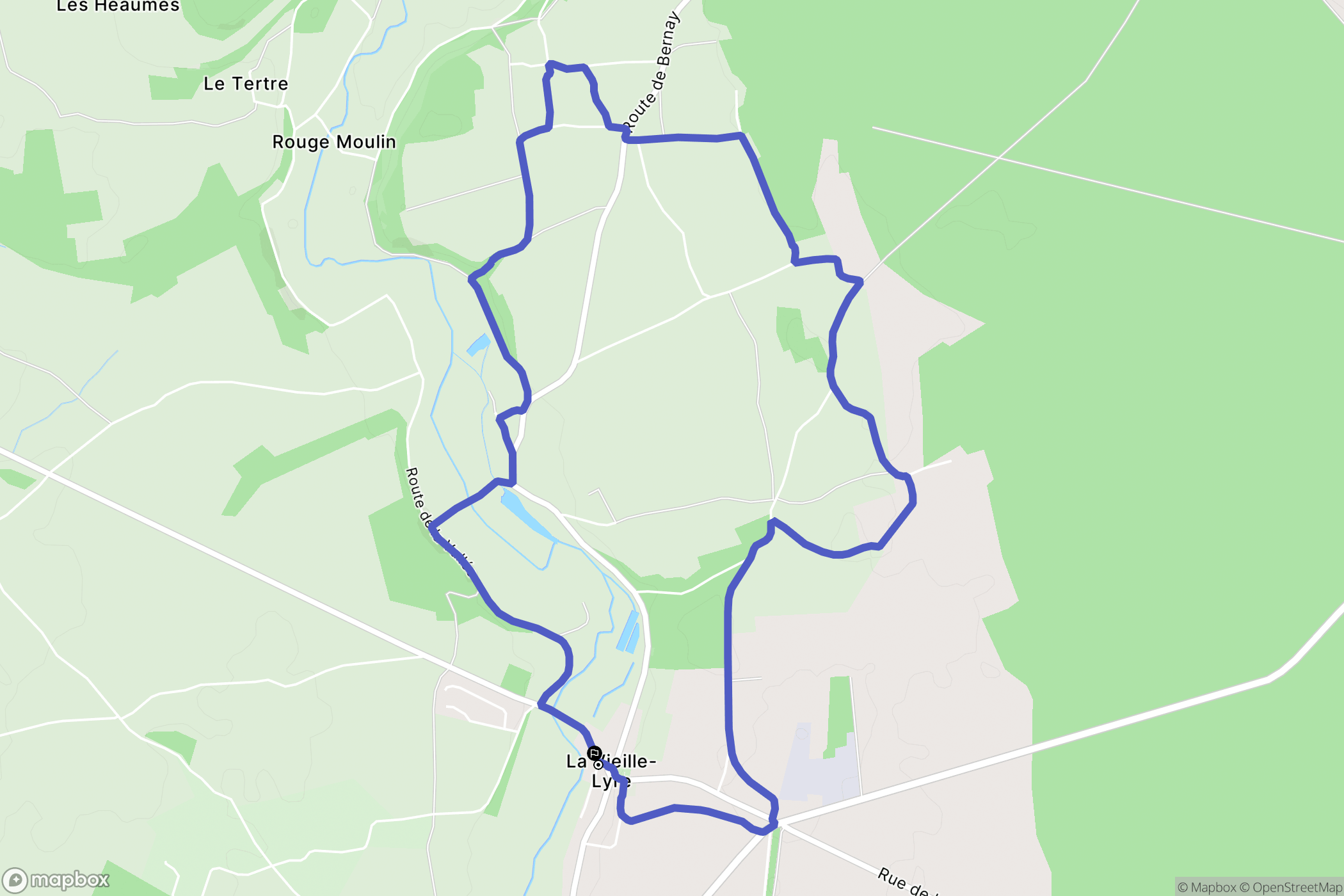La Vieille-Lyre : carte du parcours de randonnée - France