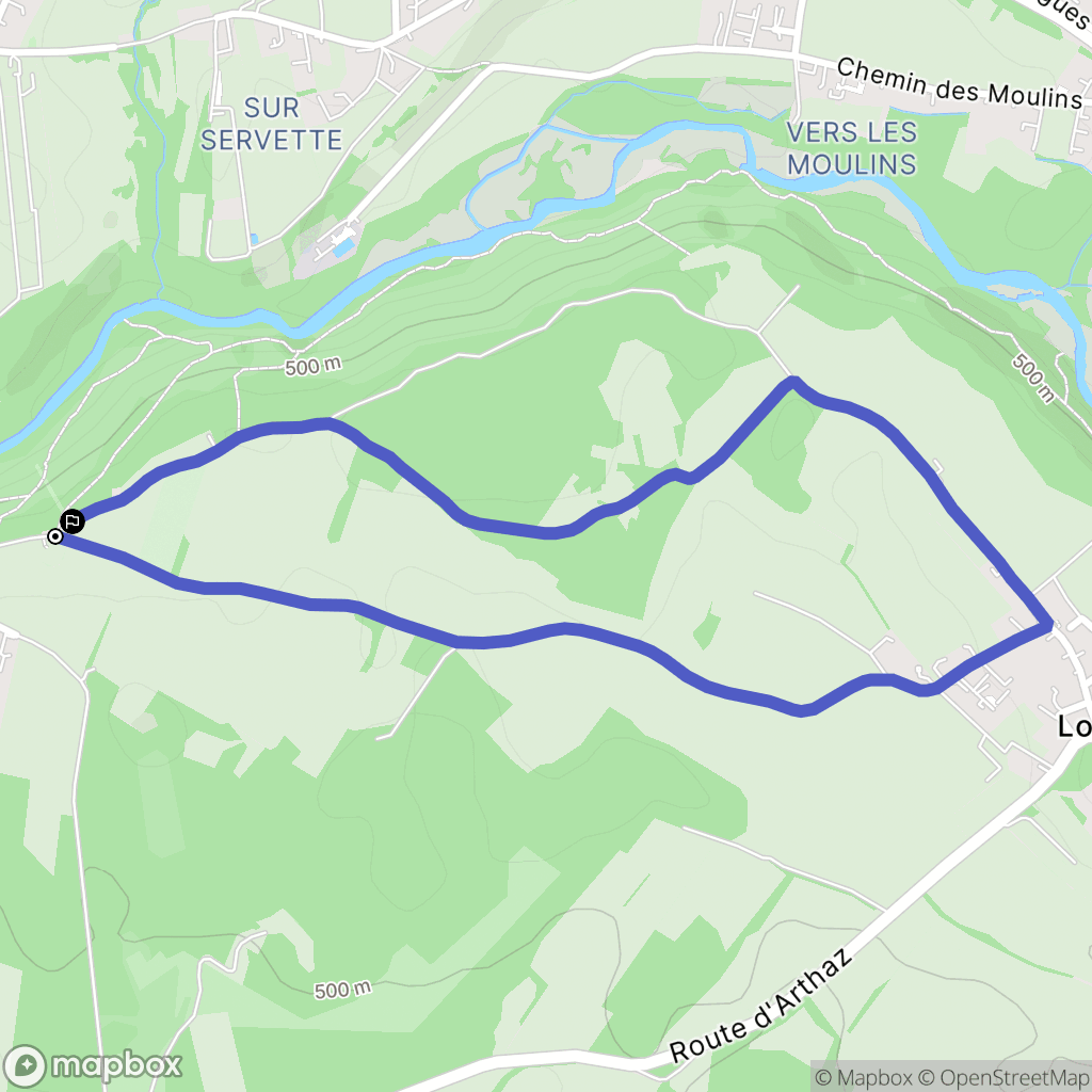 Arthaz-Pont-Notre-Dame : carte du parcours de randonnée - France