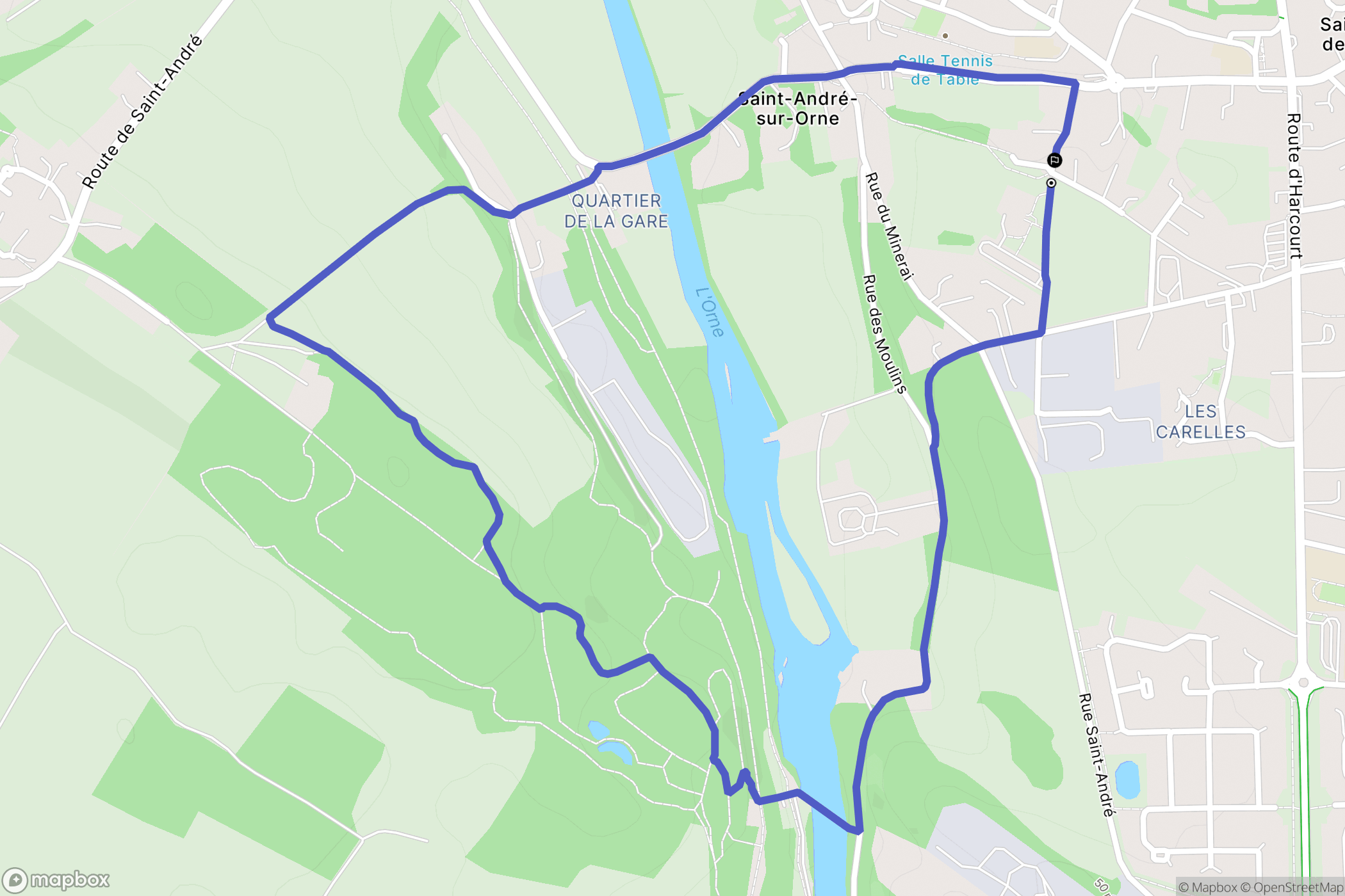 Saint-André-sur-Orne : carte du parcours de randonnée - France