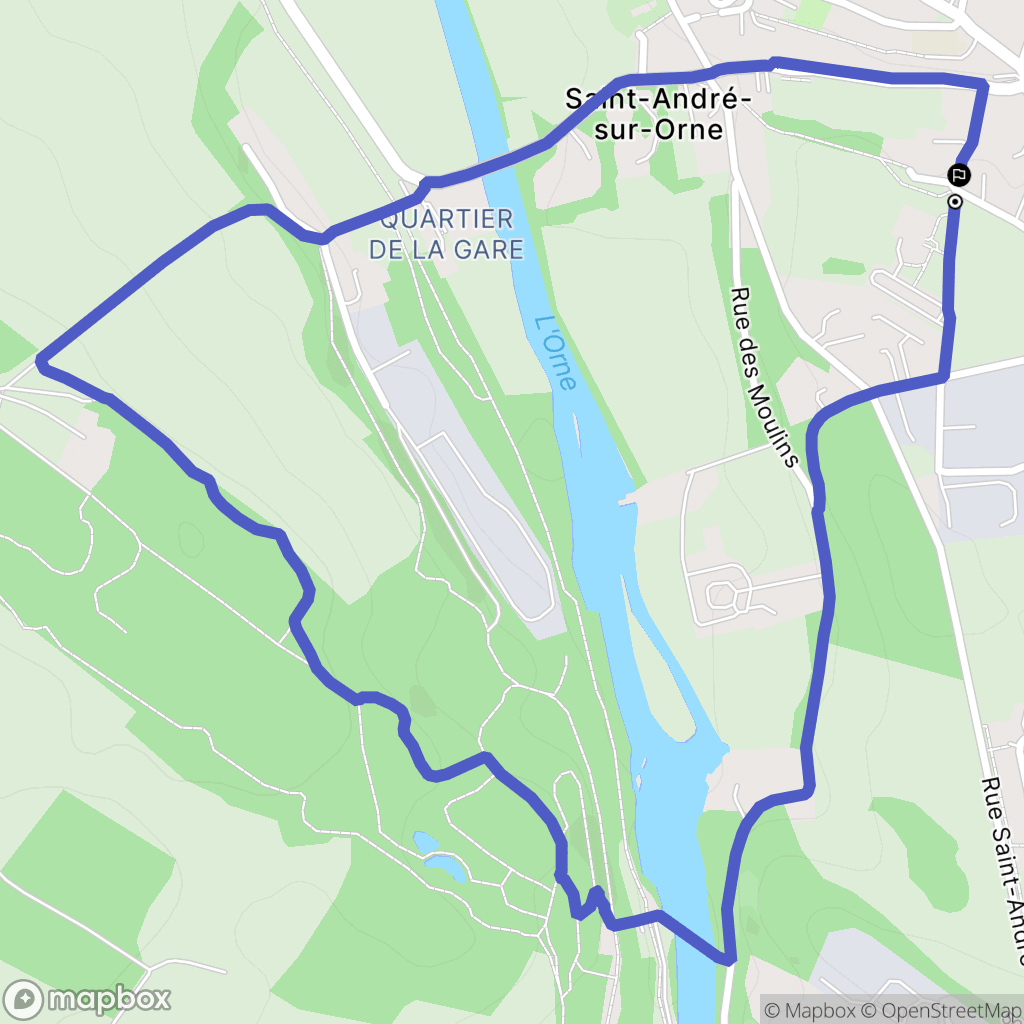 Saint-André-sur-Orne : carte du parcours de randonnée - France