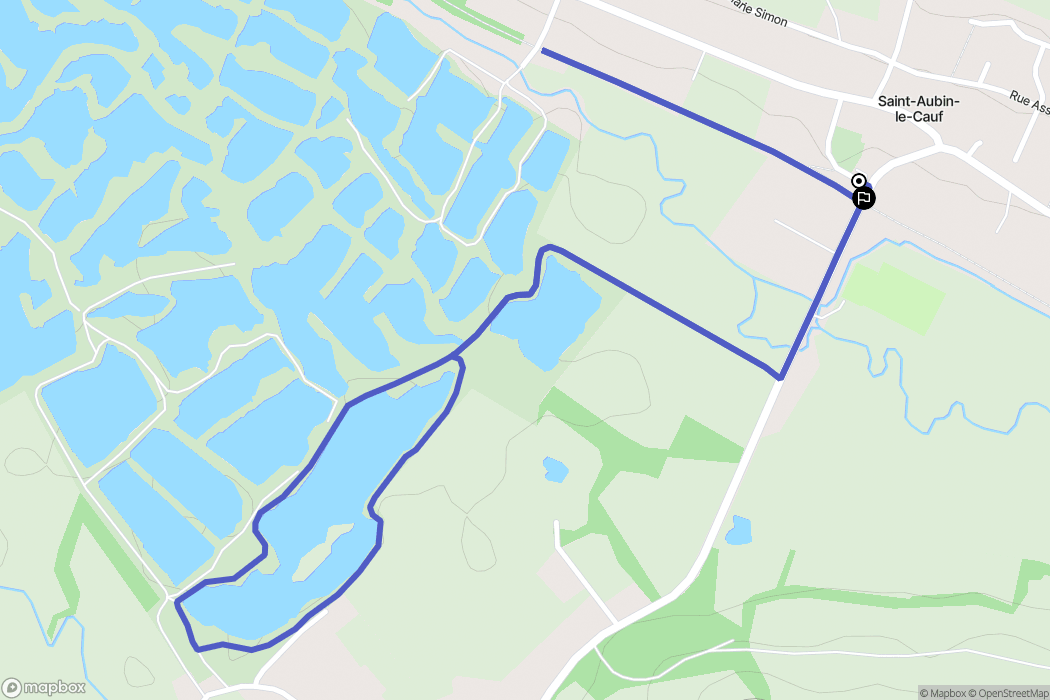 Saint-Aubin-le-Cauf : carte du parcours de randonnée - France