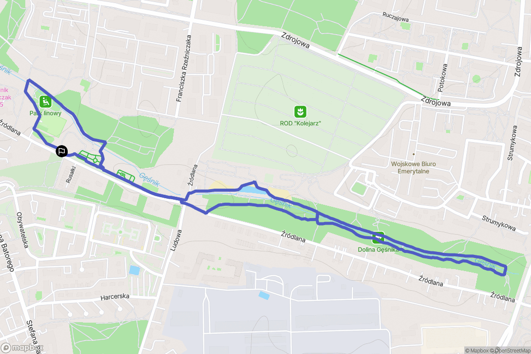 Zielona Góra: mapa trasy - Poland