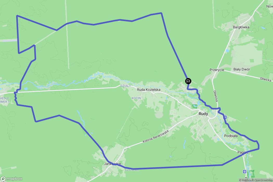 Rudy: mapa trasy - Poland