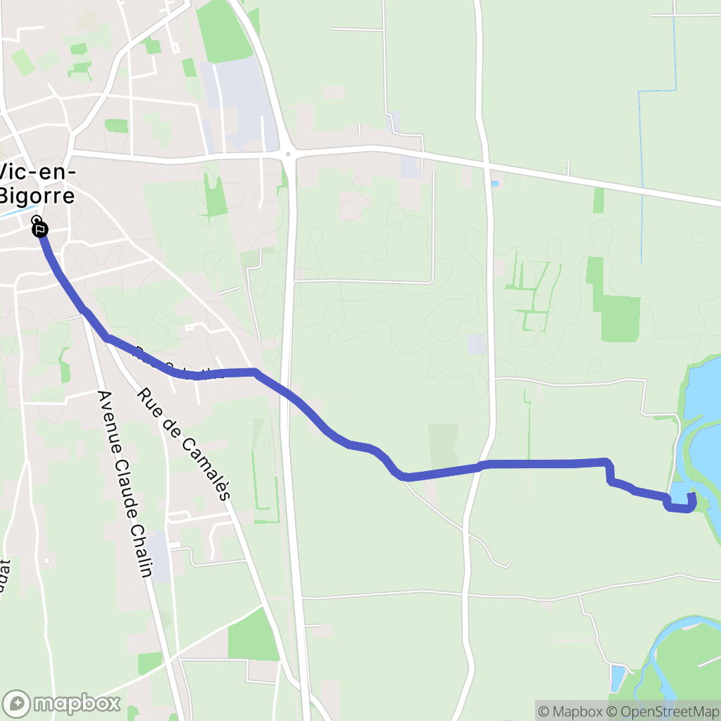 Vic-en-Bigorre : carte du parcours de randonnée - France