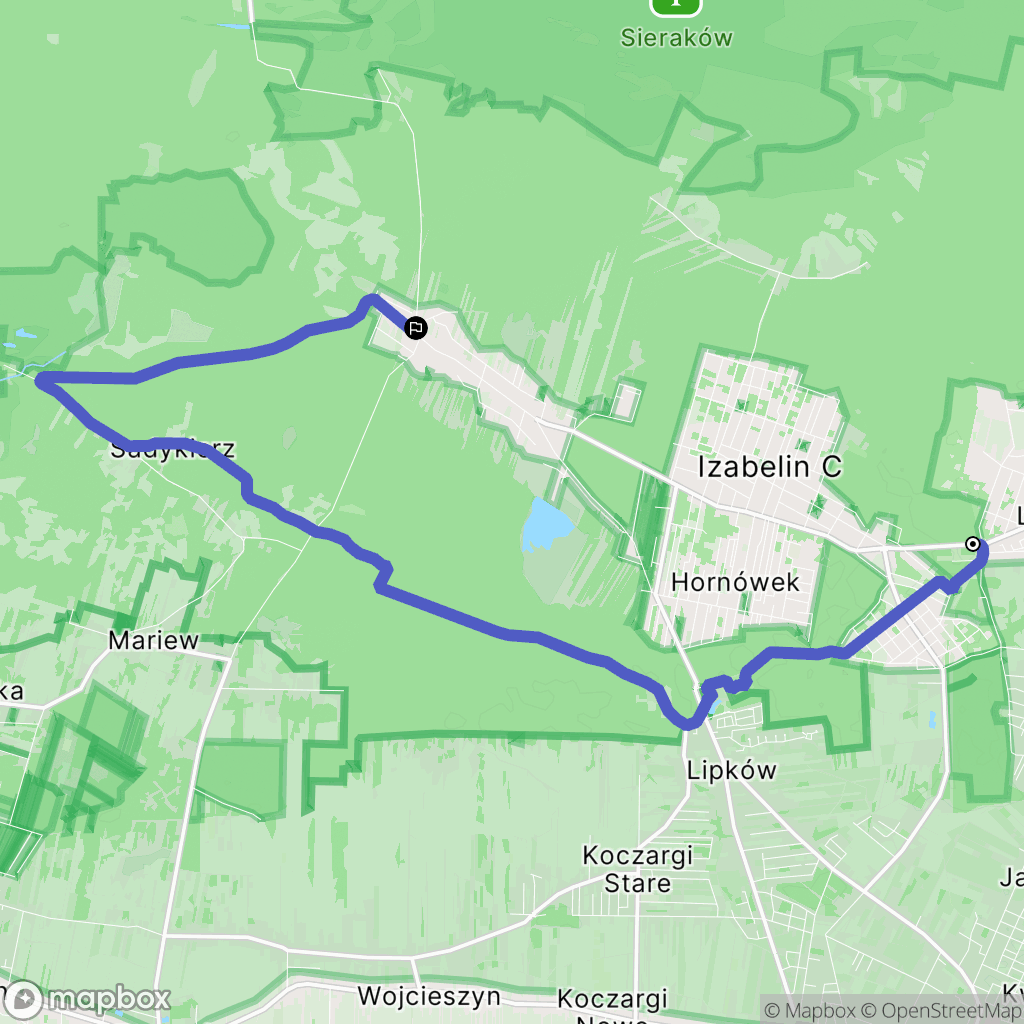 Laski: mapa trasy - Poland