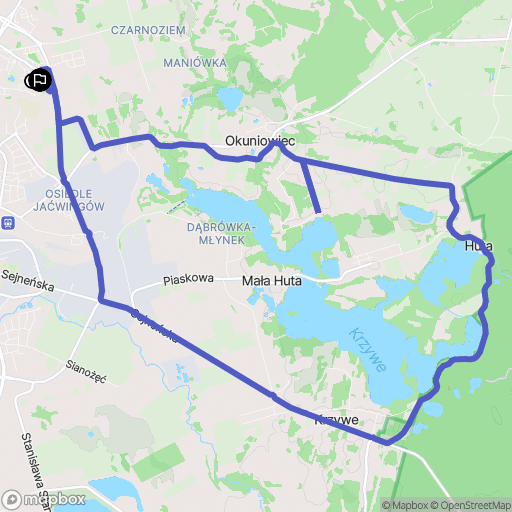 Suwałki: mapa trasy - Poland