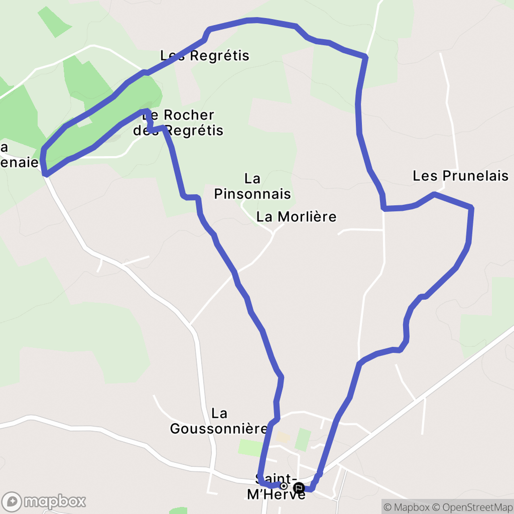 Saint-M'Hervé : carte du parcours de randonnée - France