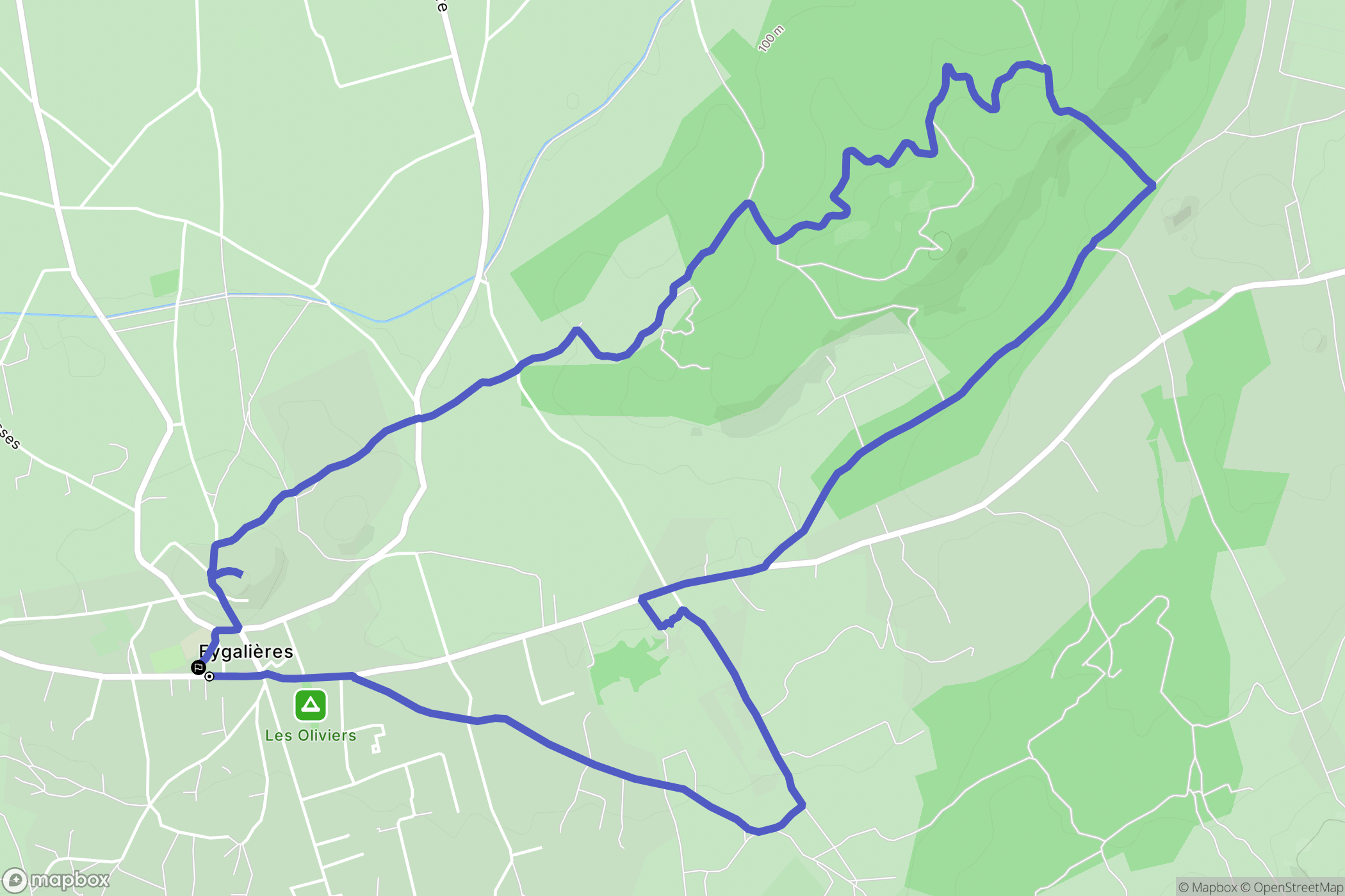 Eygalières : carte du parcours de randonnée - France