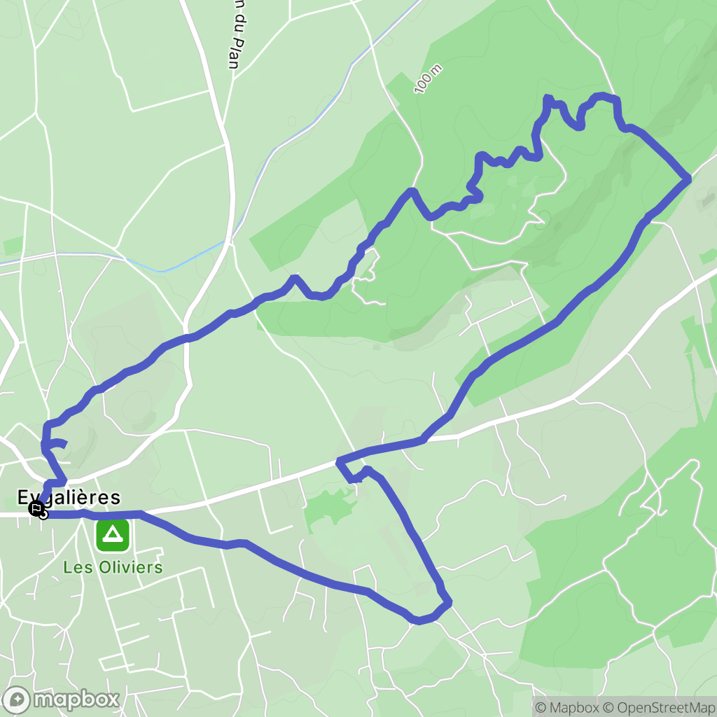 Eygalières : carte du parcours de randonnée - France