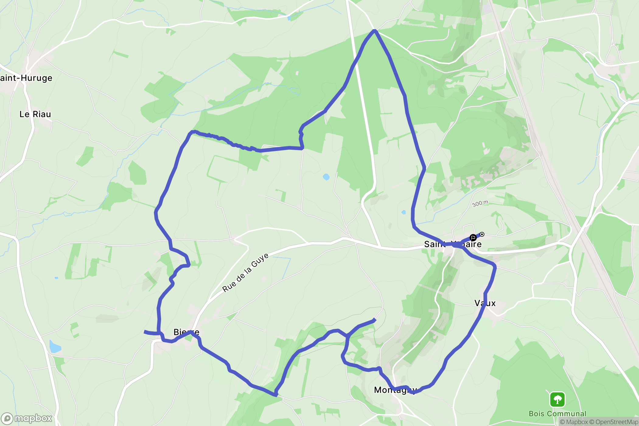 Bonnay-Saint-Ythaire : carte du parcours de randonnée - France