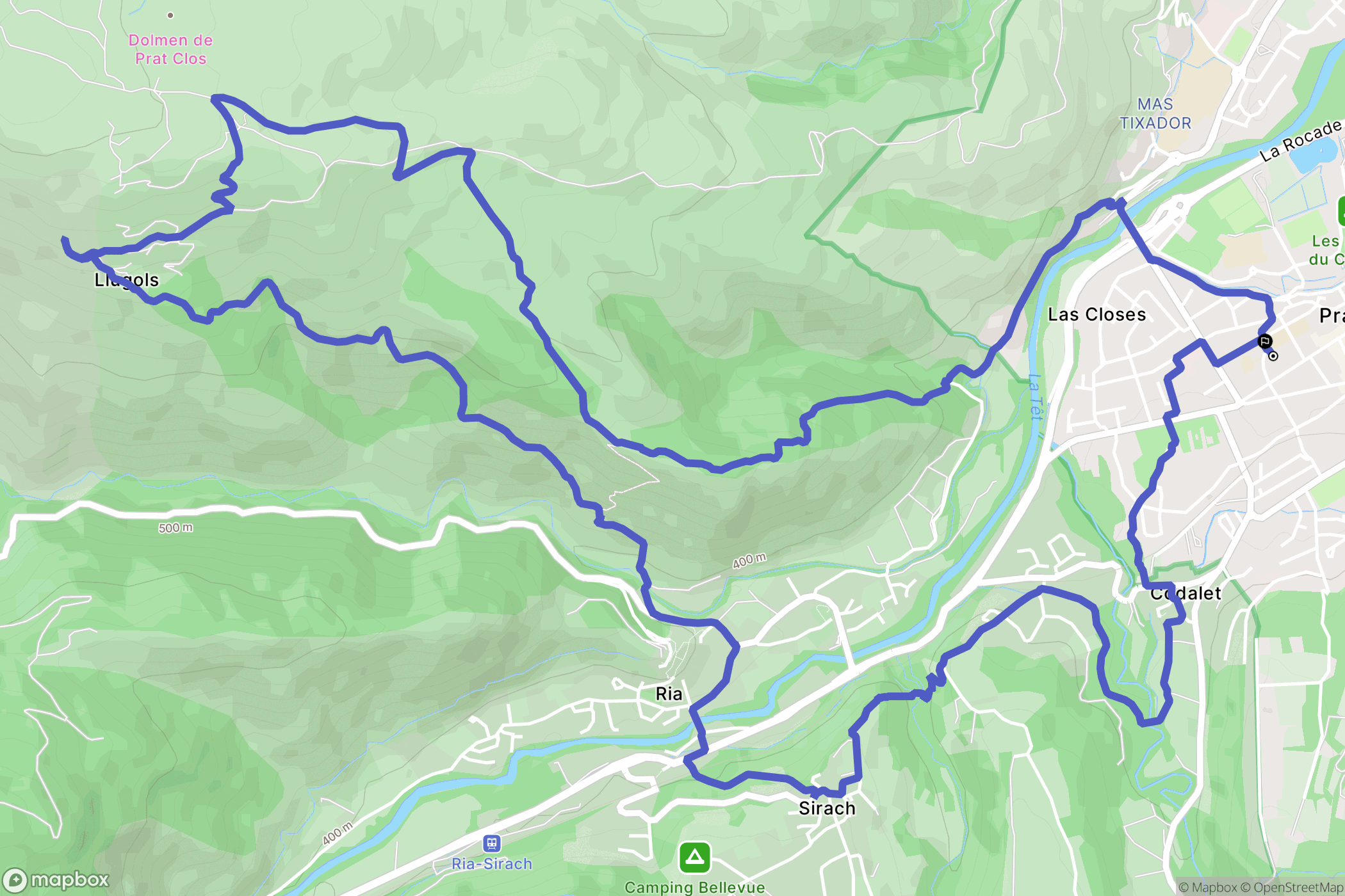 Prades : carte du parcours de randonnée - France