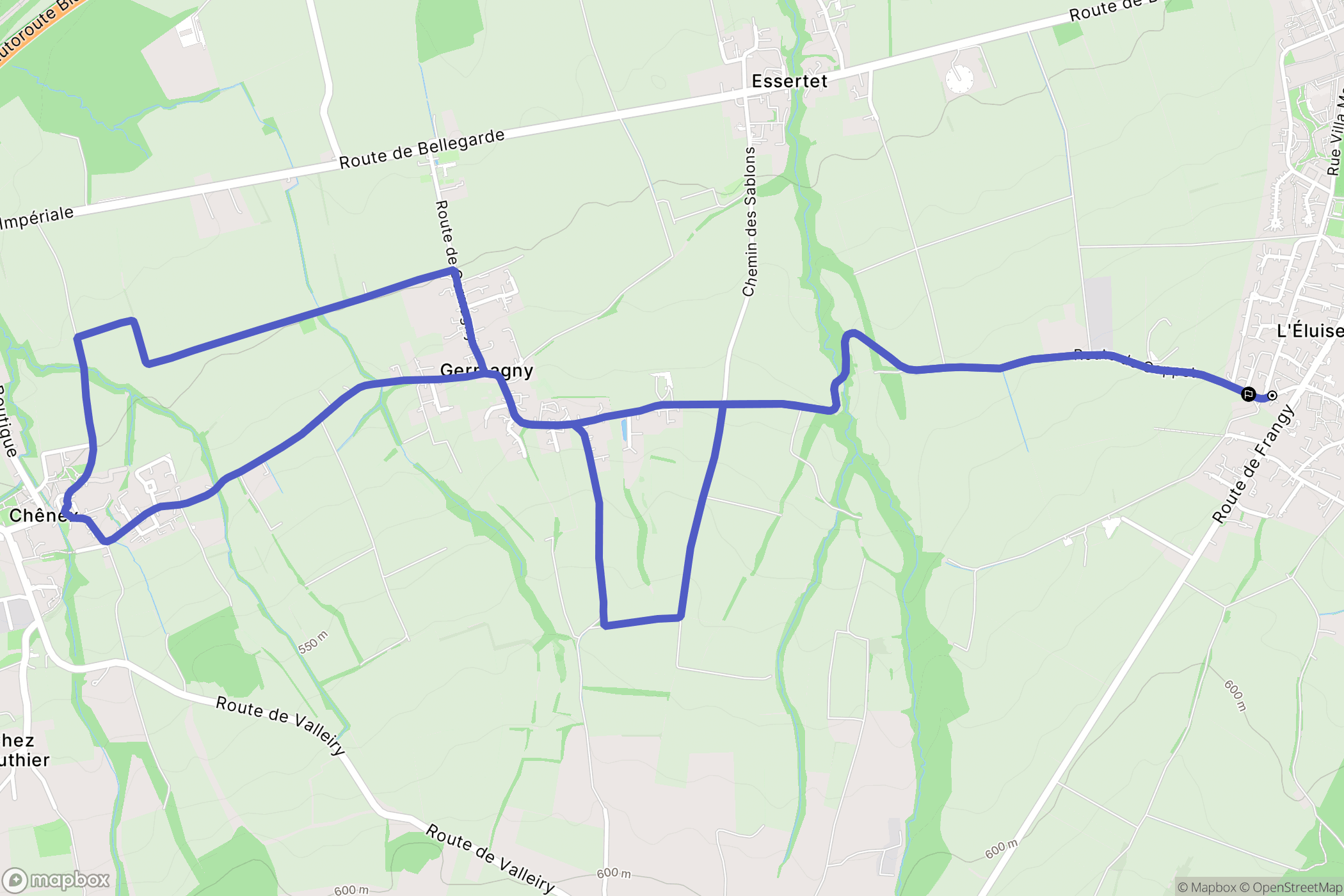 Viry : carte du parcours de randonnée - France