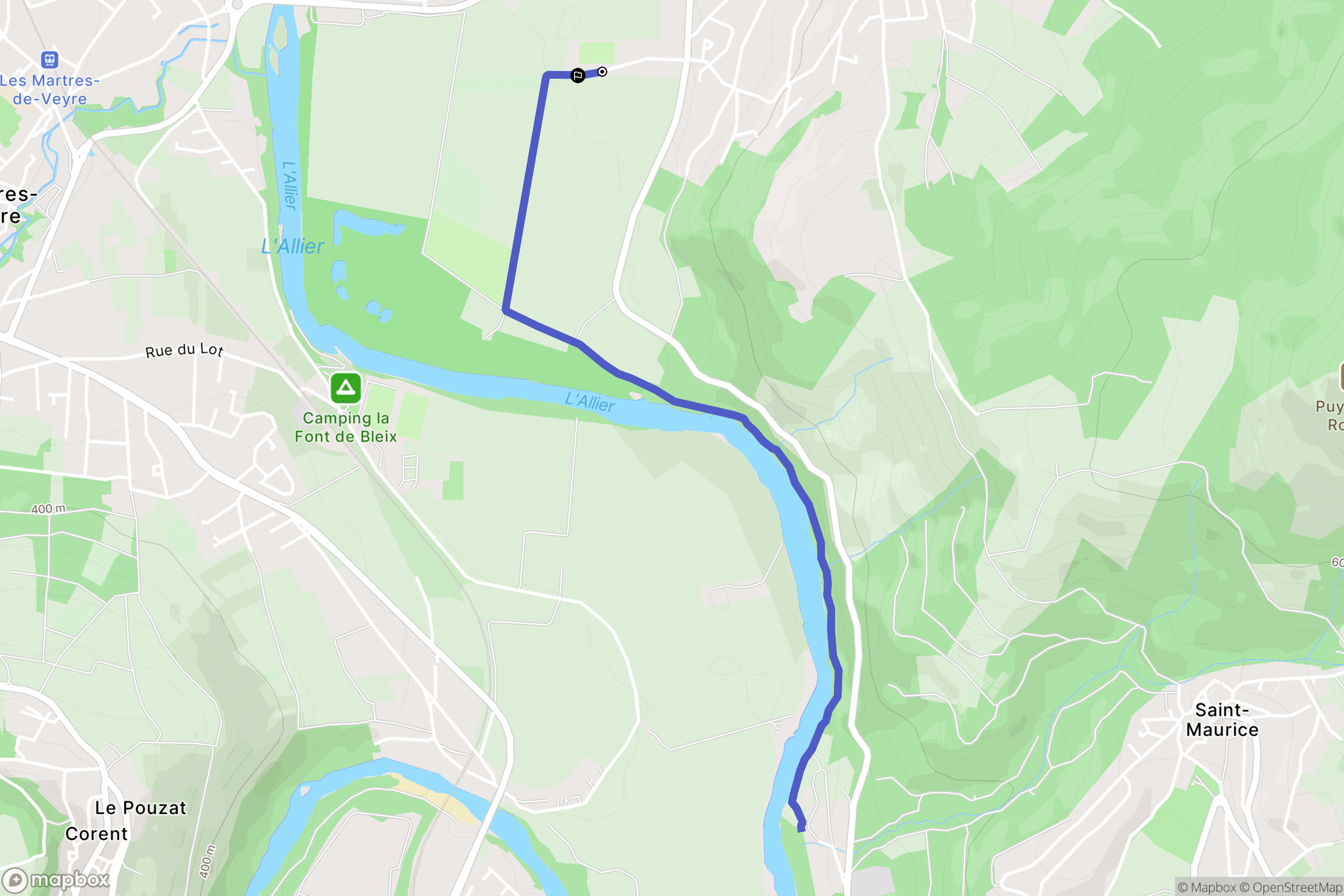 Mirefleurs : carte du parcours de randonnée - France