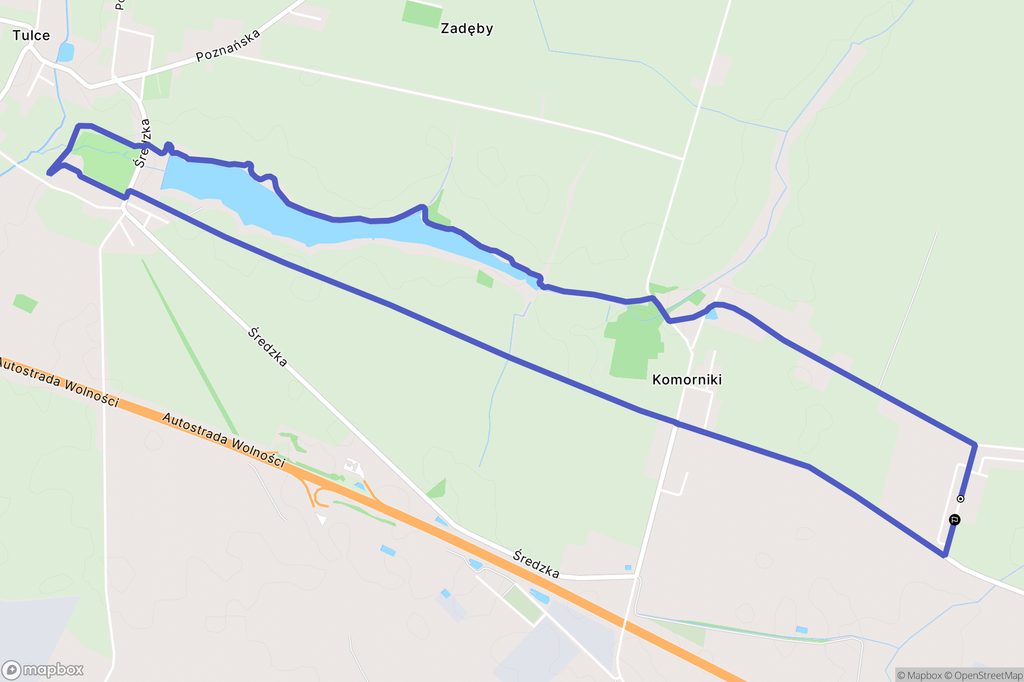 Komorniki: mapa trasy - Poland