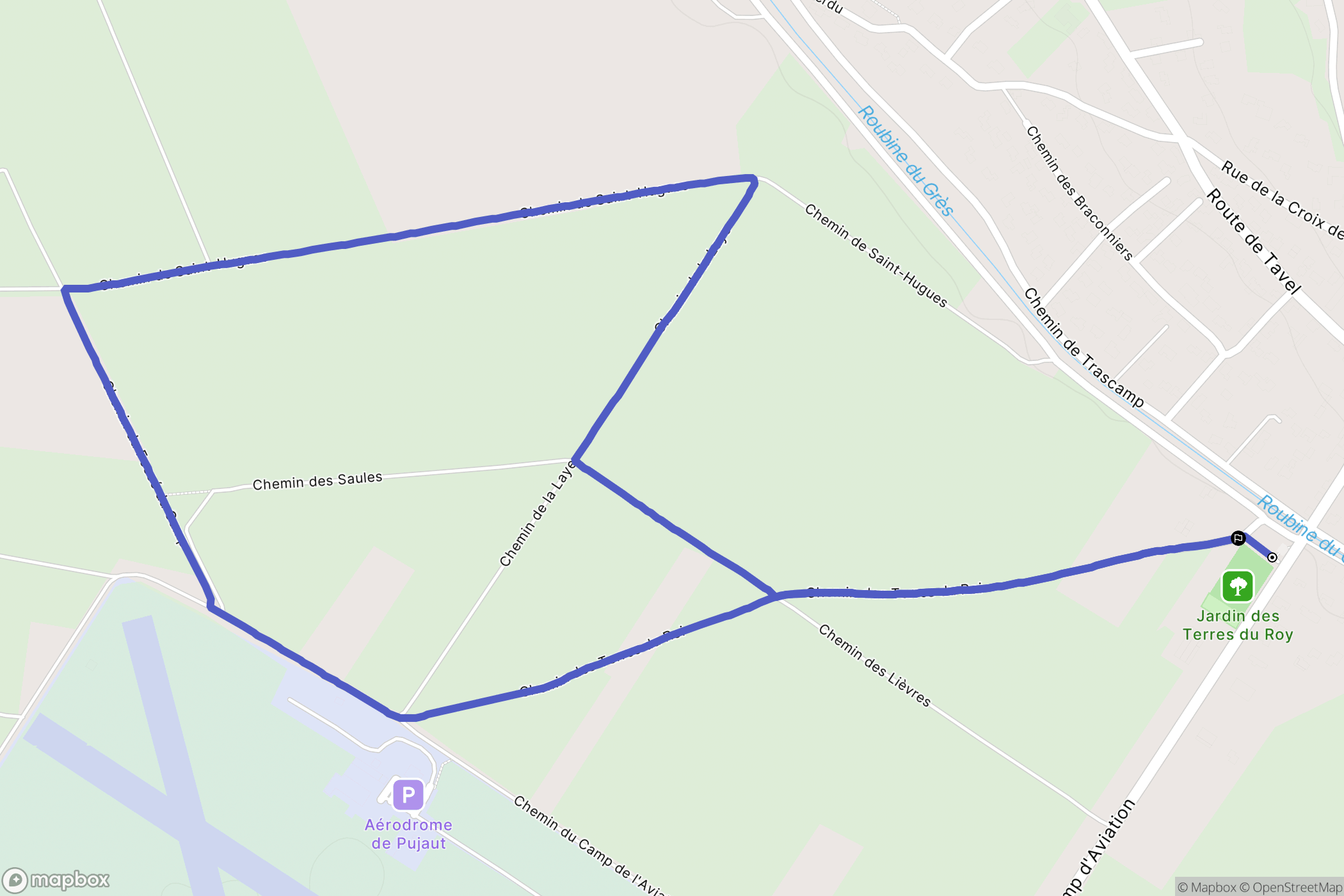 Pujaut : carte du parcours de randonnée - France