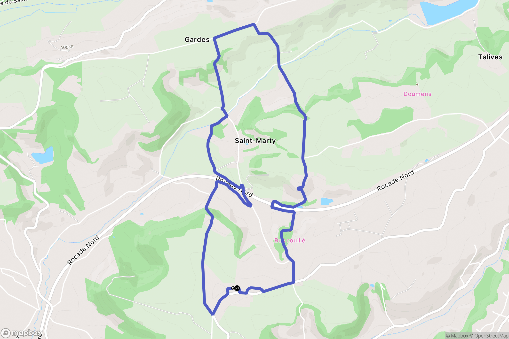 Foulayronnes : carte du parcours de randonnée - France