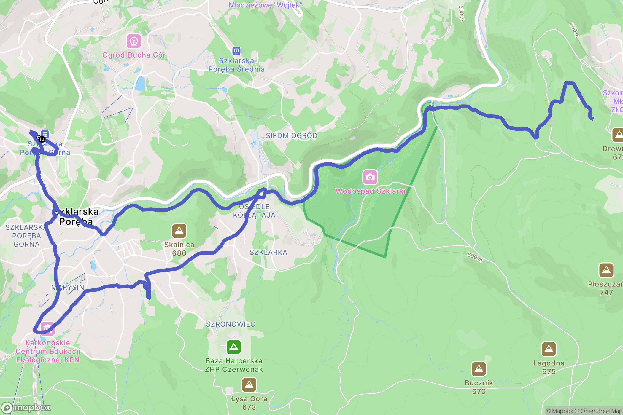 Szklarska Poręba: mapa trasy - Poland