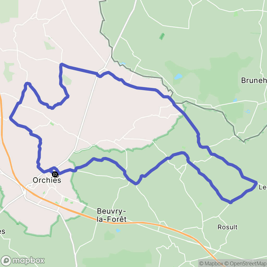 Orchies : carte du parcours de randonnée - France