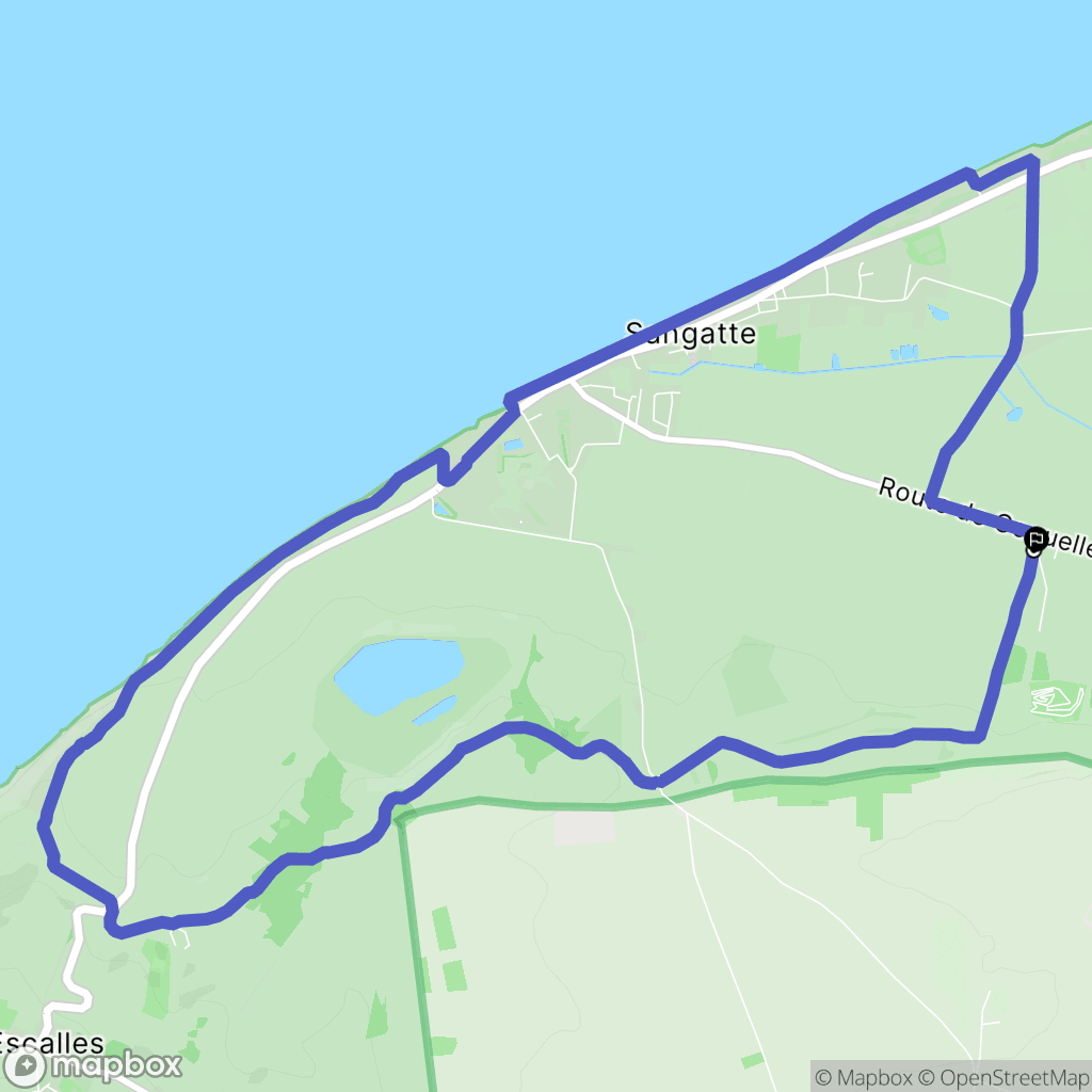 Sangatte : carte du parcours de randonnée - France