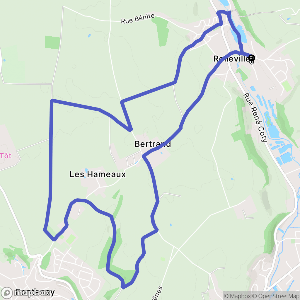 Rolleville : carte du parcours de randonnée - France