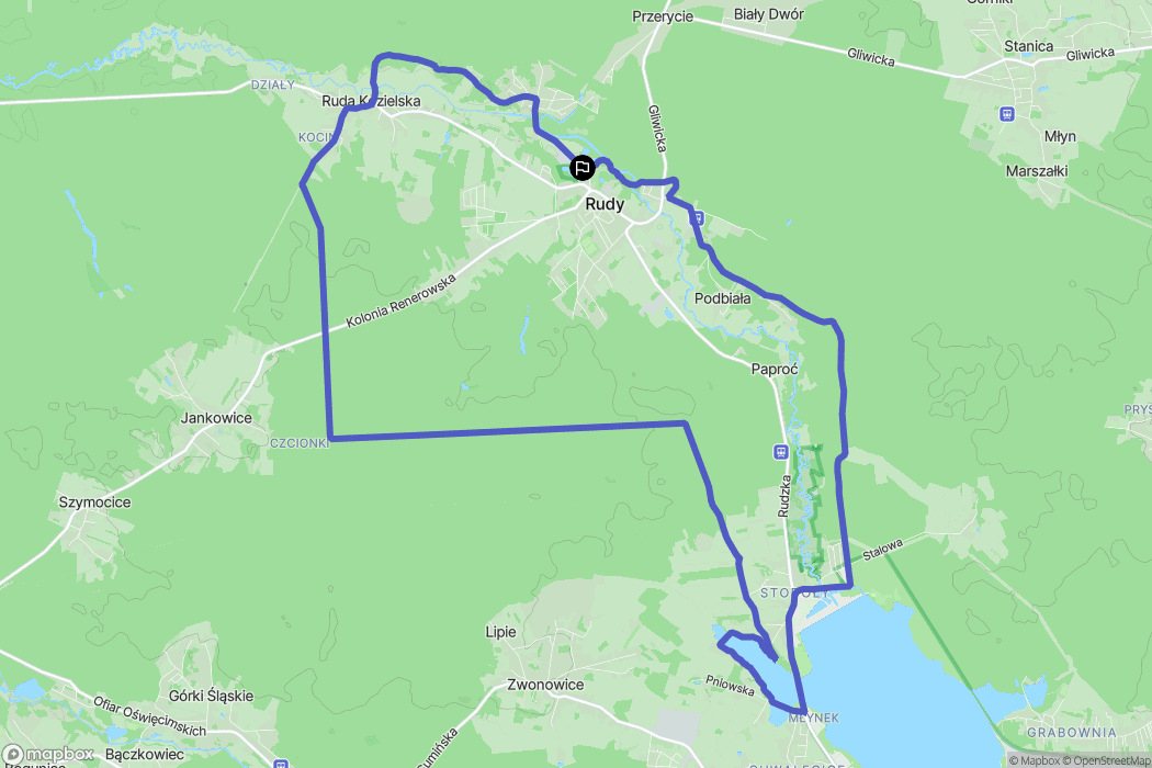 Rudy: mapa trasy - Poland