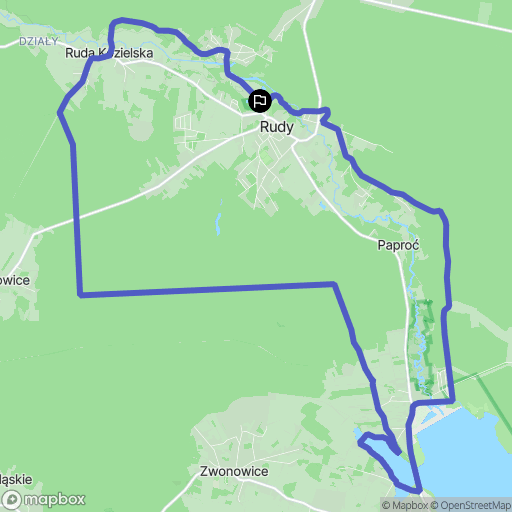 Rudy: mapa trasy - Poland