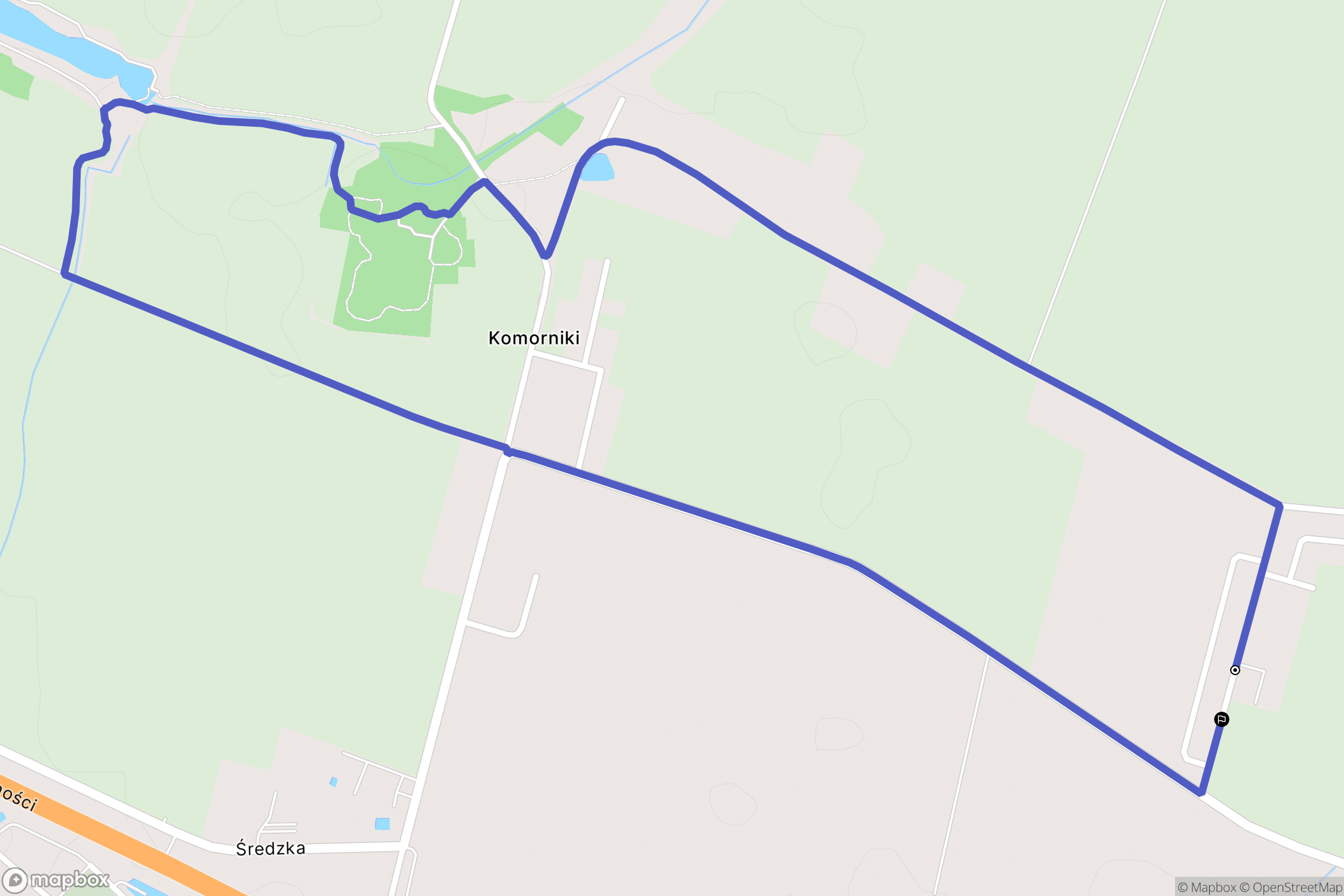 Komorniki: mapa trasy - Poland