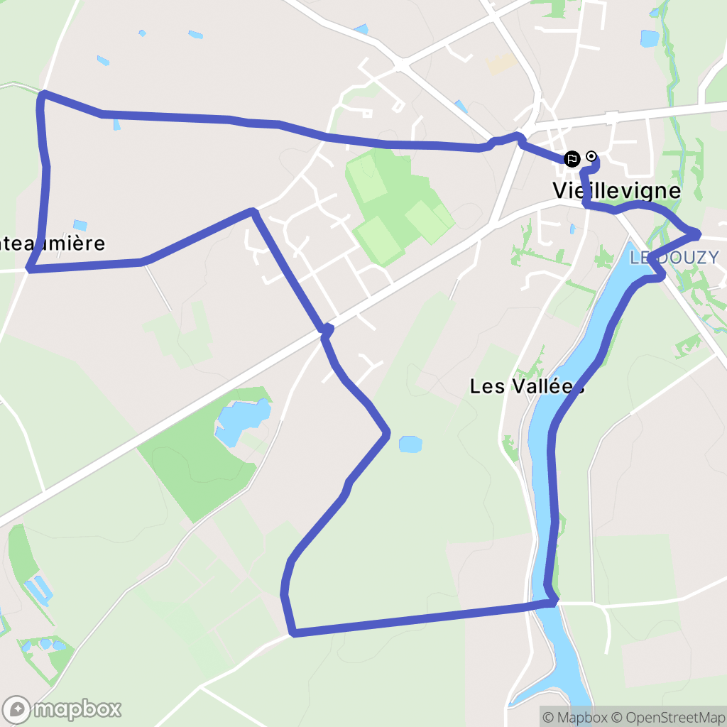Vieillevigne : carte du parcours de randonnée - France