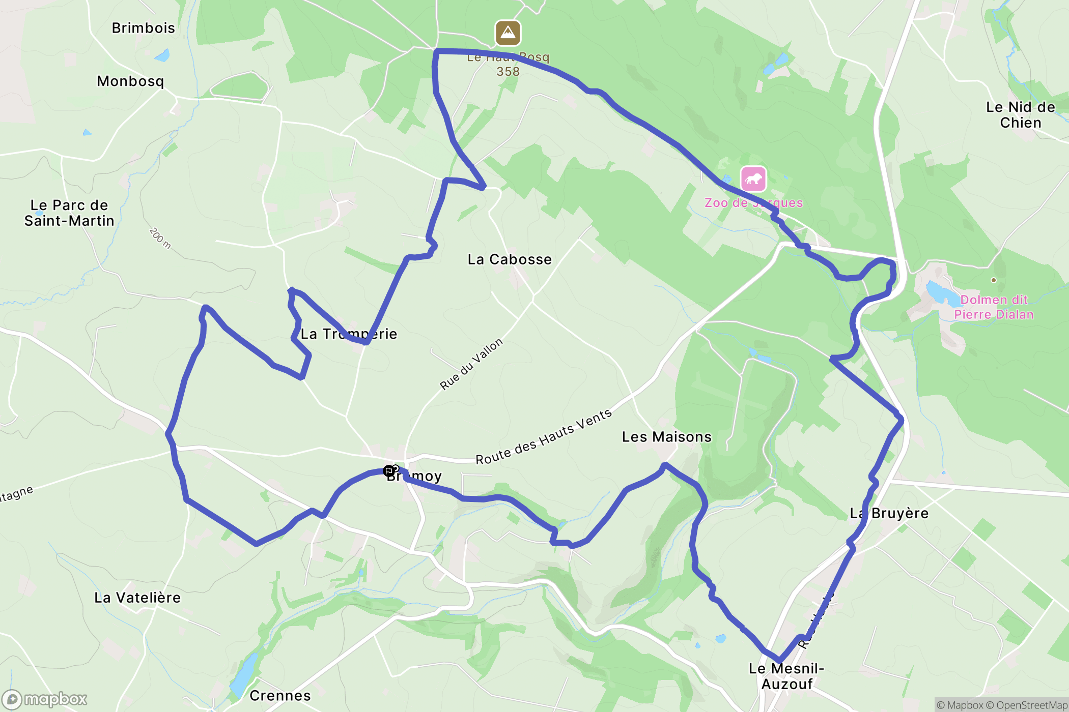Brémoy : carte du parcours de randonnée - France