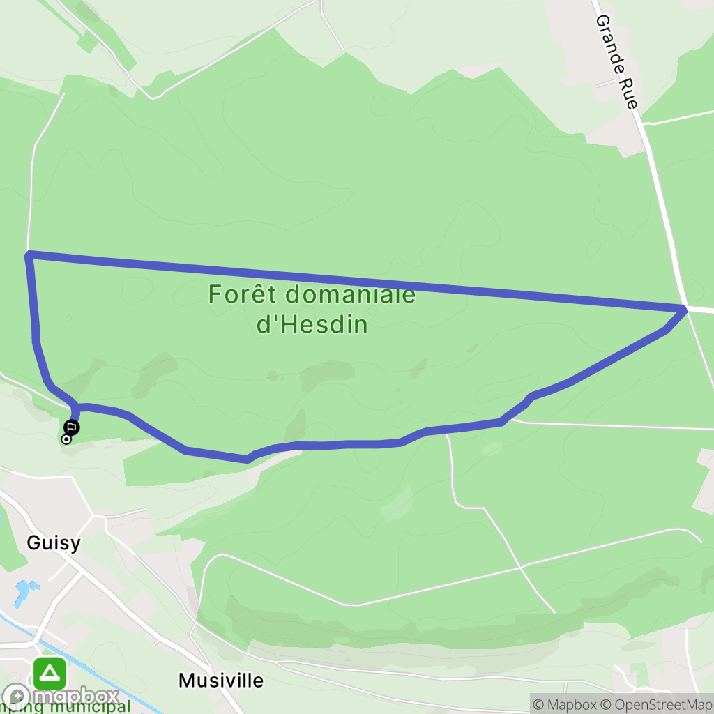 Huby-Saint-Leu : carte du parcours de randonnée - France