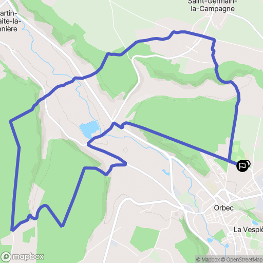 Orbec : carte du parcours de randonnée - France