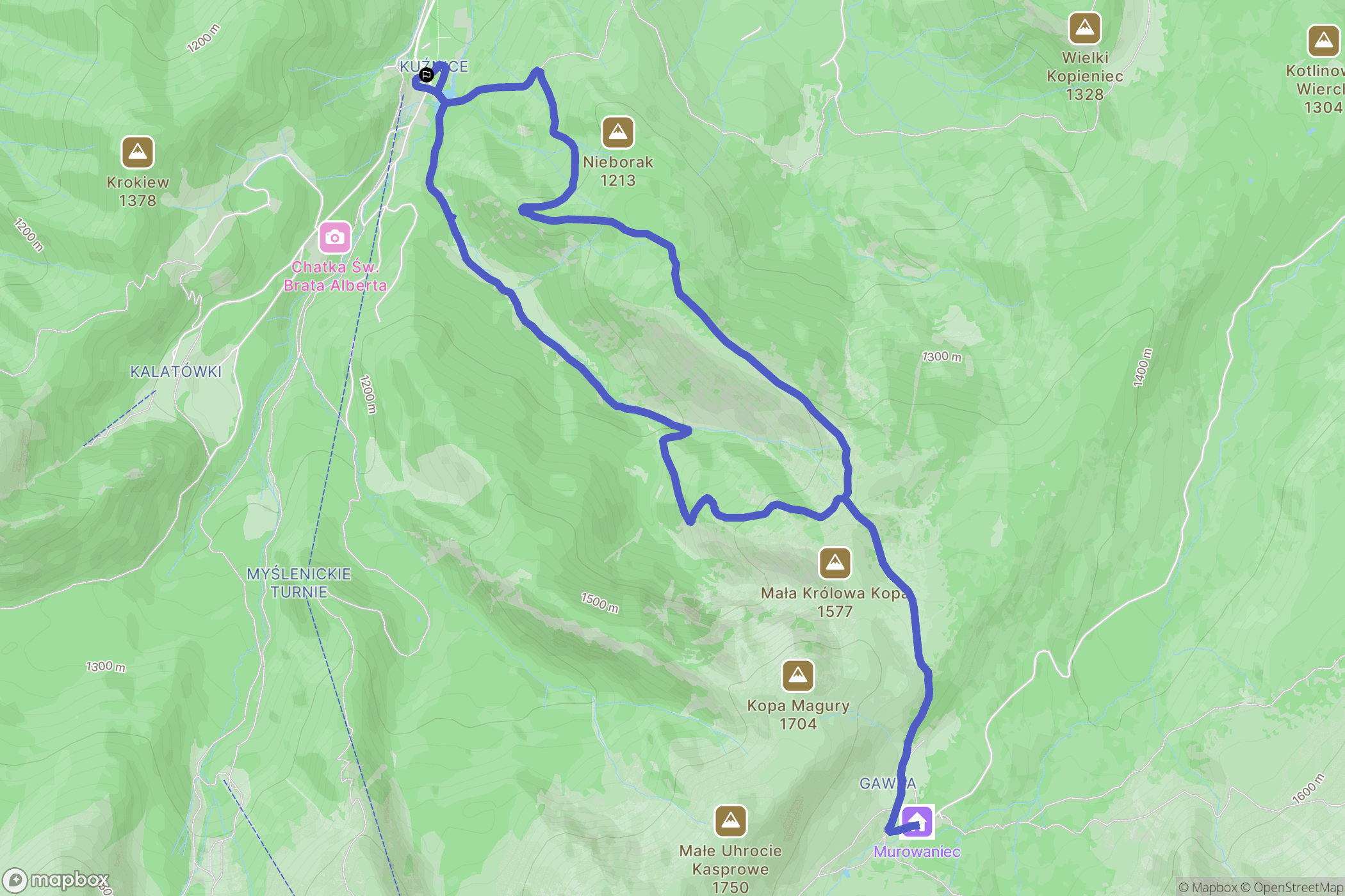 Zakopane: mapa trasy - Poland