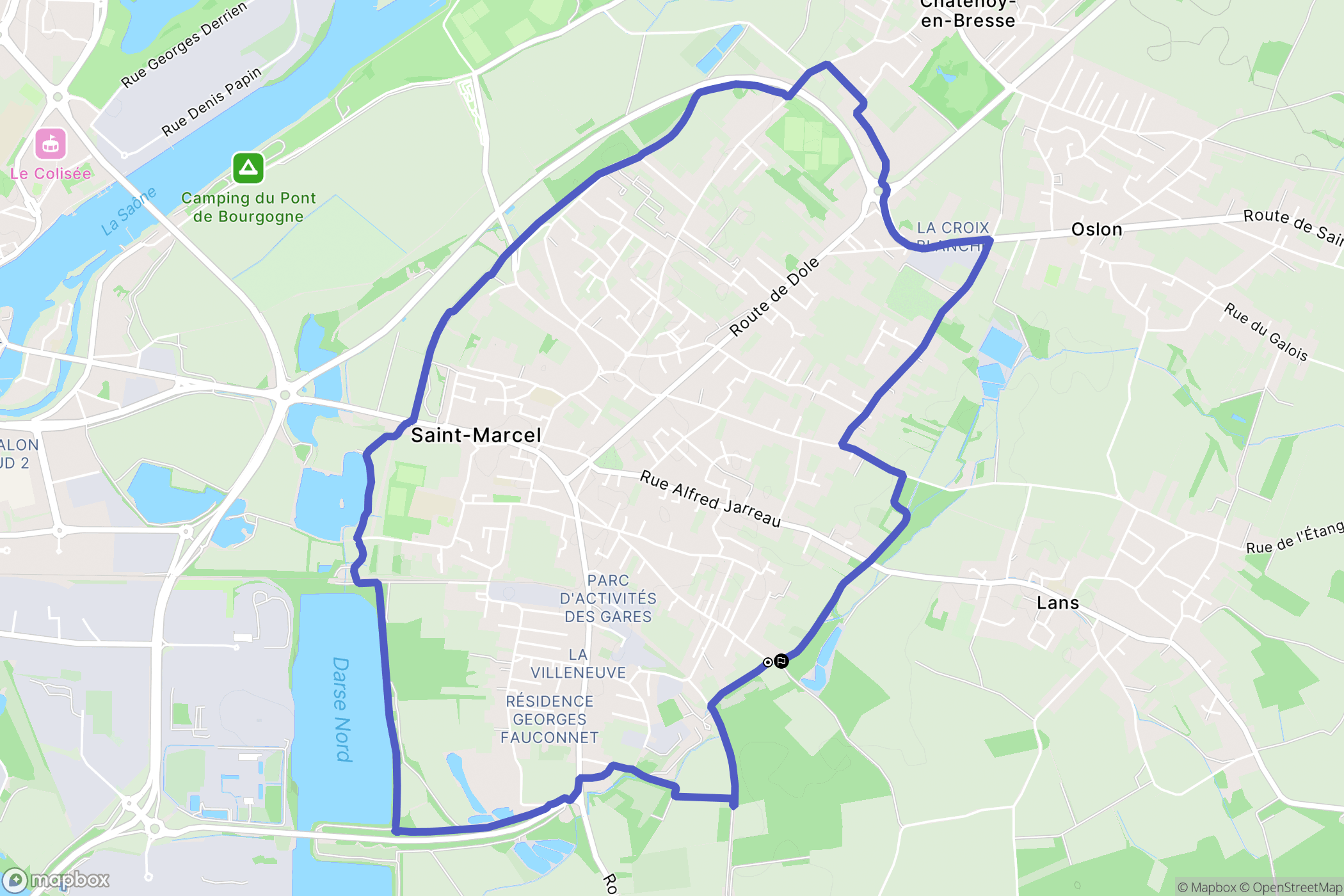 Saint-Marcel : carte du parcours de randonnée - France