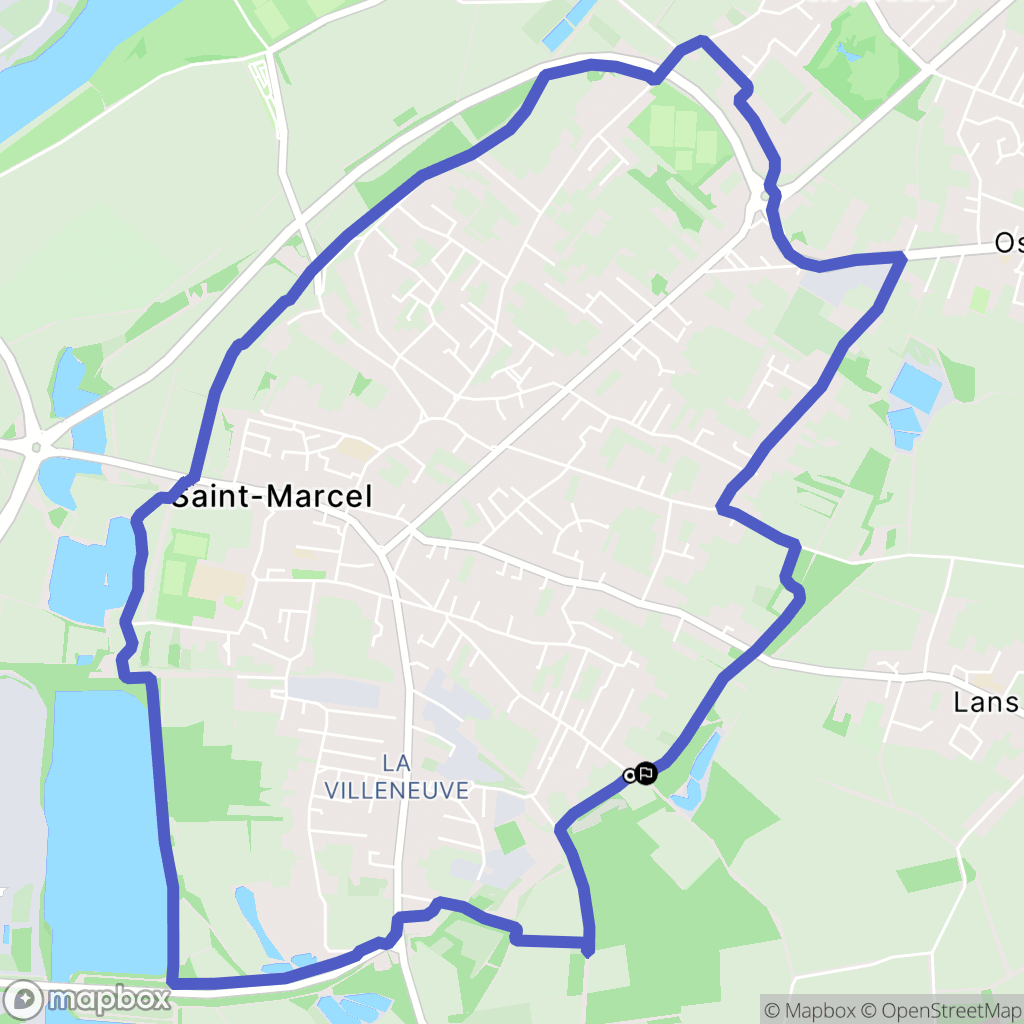 Saint-Marcel : carte du parcours de randonnée - France