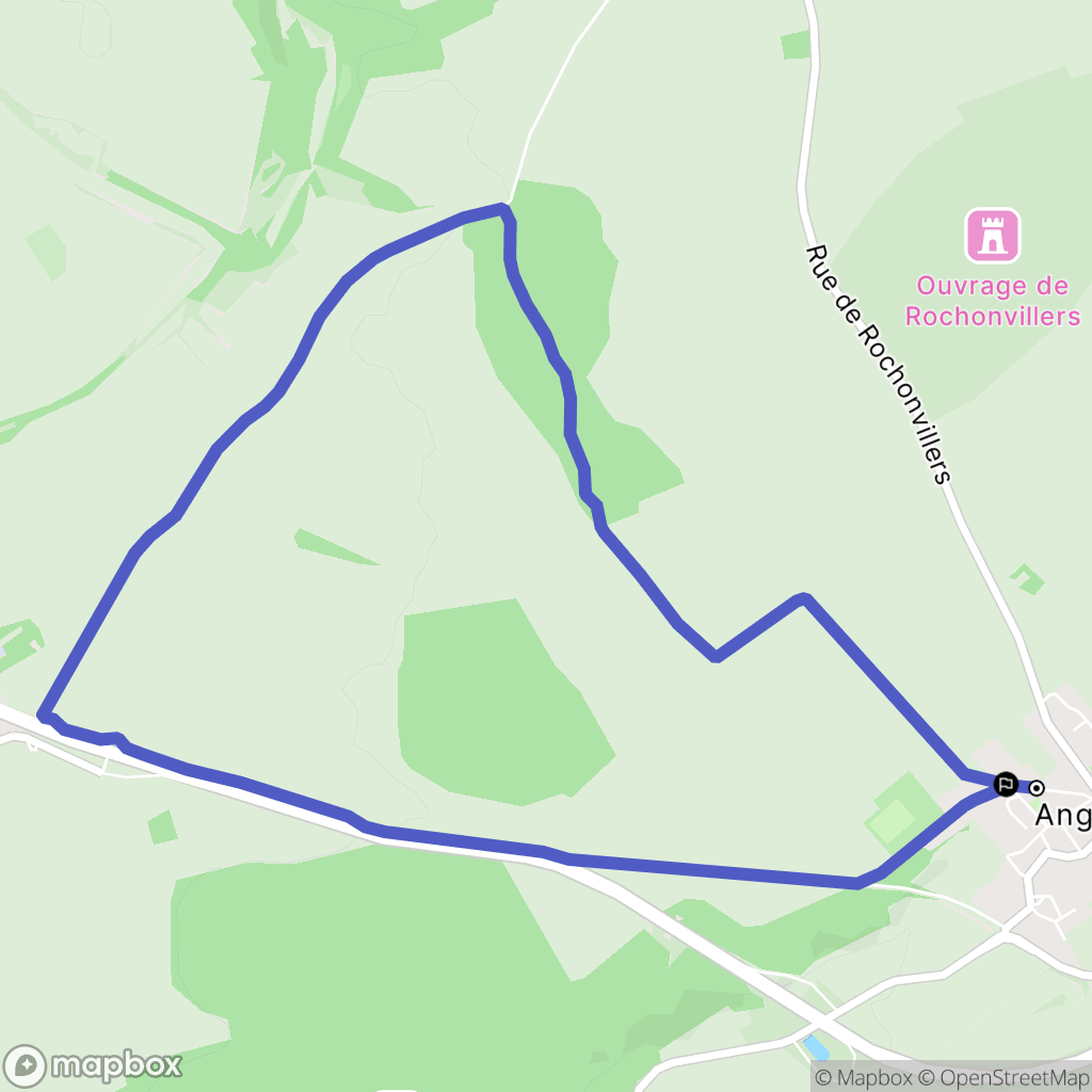 Angevillers : carte du parcours de randonnée - France