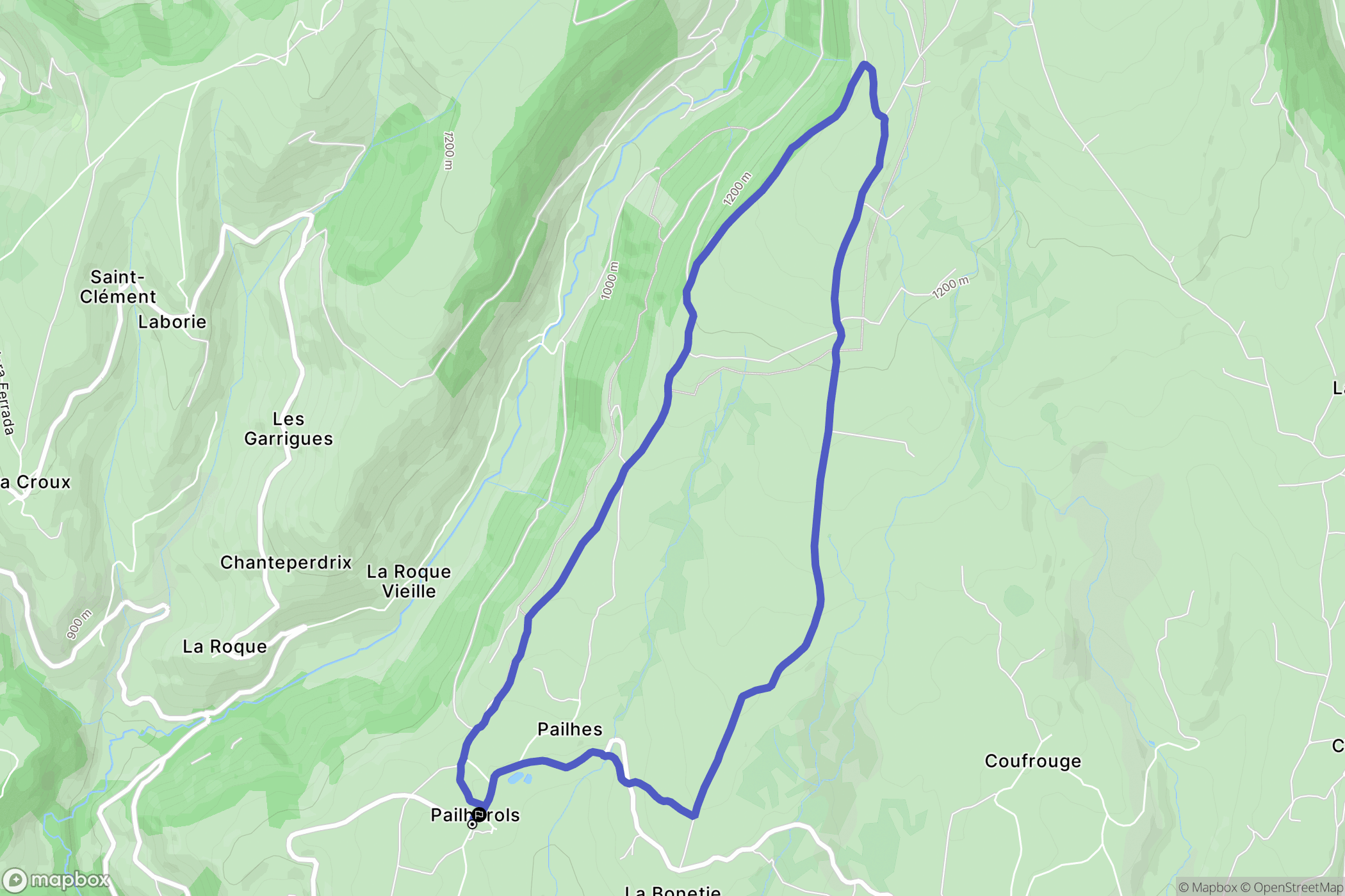 Pailherols : carte du parcours de randonnée - France
