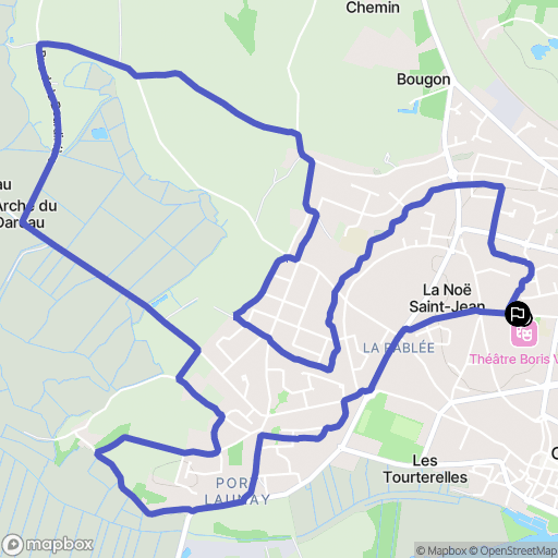 Couëron : carte du parcours de randonnée - France