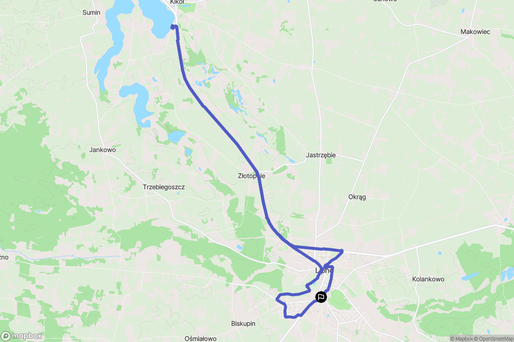 Lipno: mapa trasy - Poland