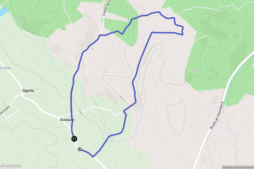 Arbouet-Sussaute : carte du parcours de randonnée - France