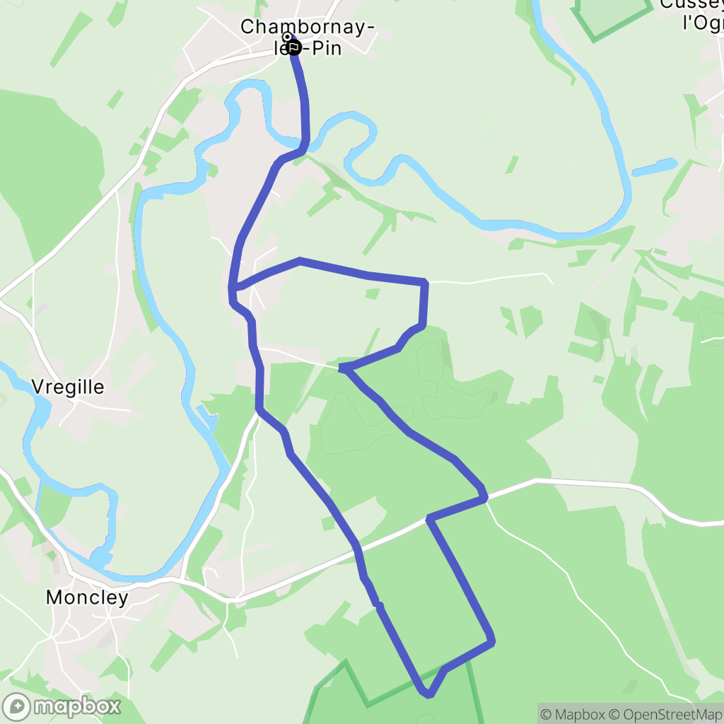 Chambornay-lès-Pin : carte du parcours de randonnée - France