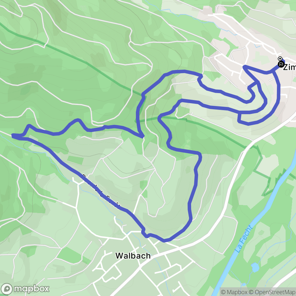 Zimmerbach : carte du parcours de randonnée - France