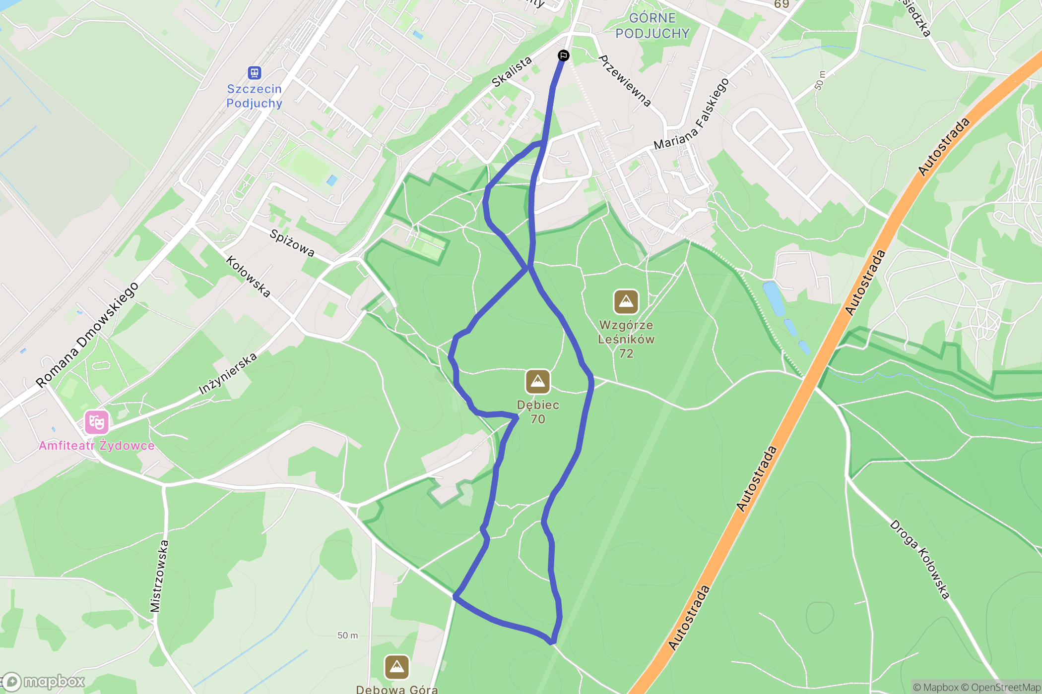 Szczecin: mapa trasy - Poland