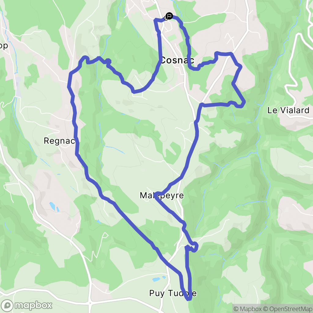 Cosnac : carte du parcours de randonnée - France