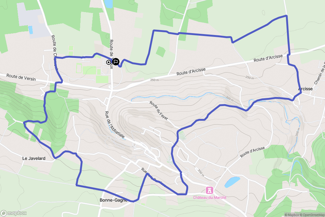 Saint-Chef : carte du parcours de randonnée - France