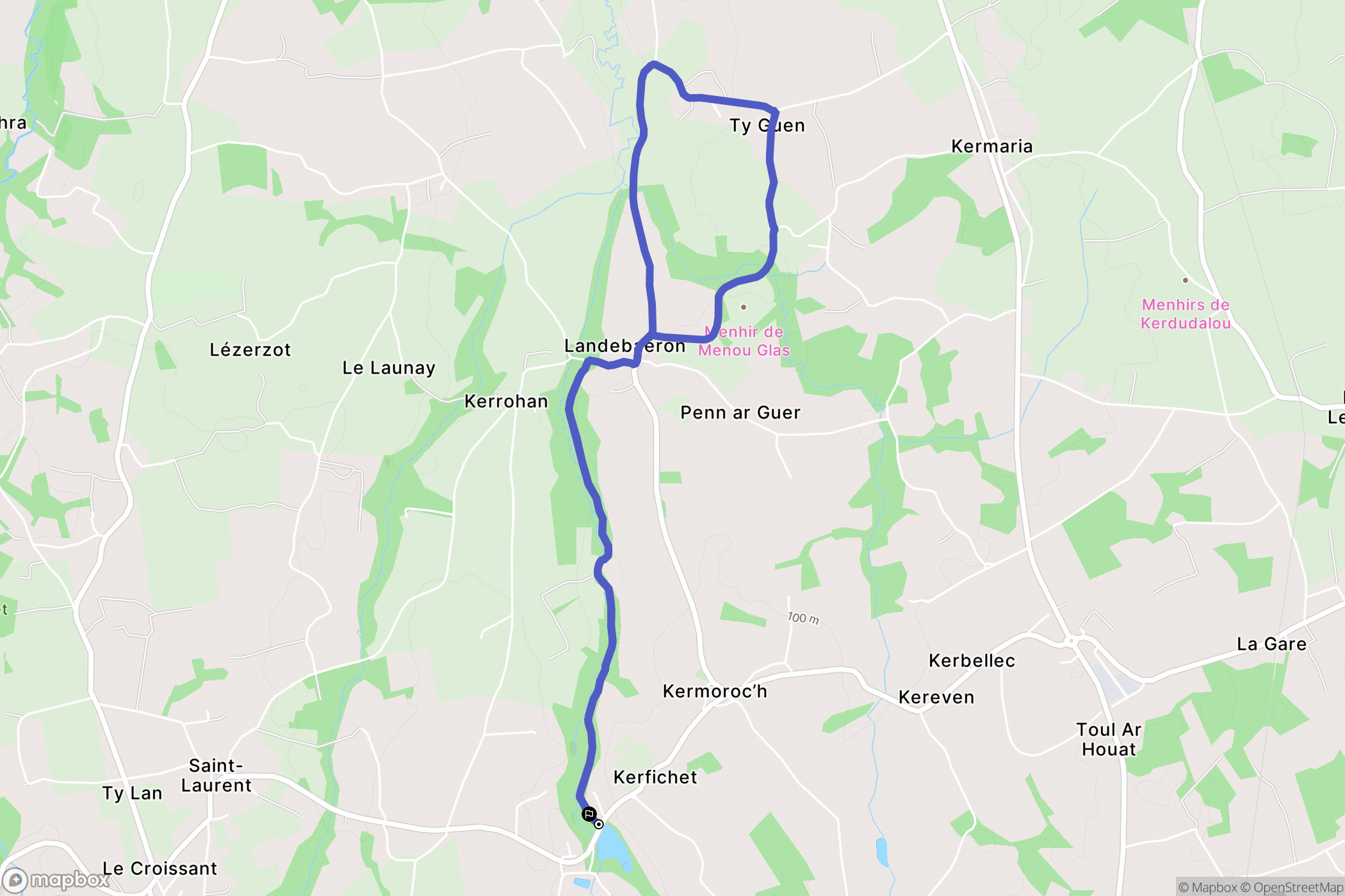 Kermoroc'h : carte du parcours de randonnée - France