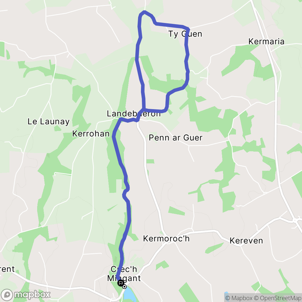 Kermoroc'h : carte du parcours de randonnée - France