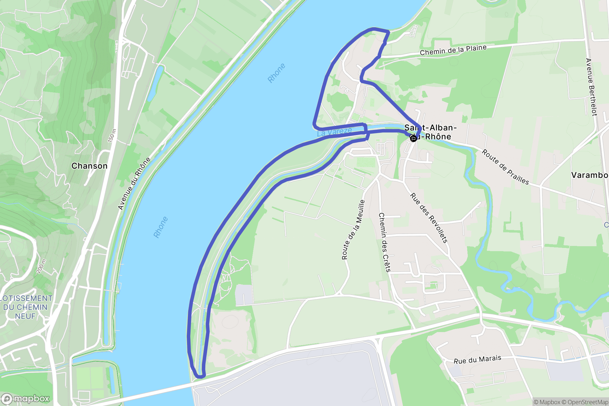 Saint-Alban-du-Rhône : carte du parcours de randonnée - France