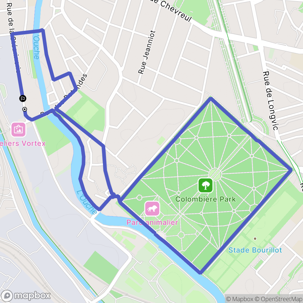 Dijon : carte du parcours de randonnée - France