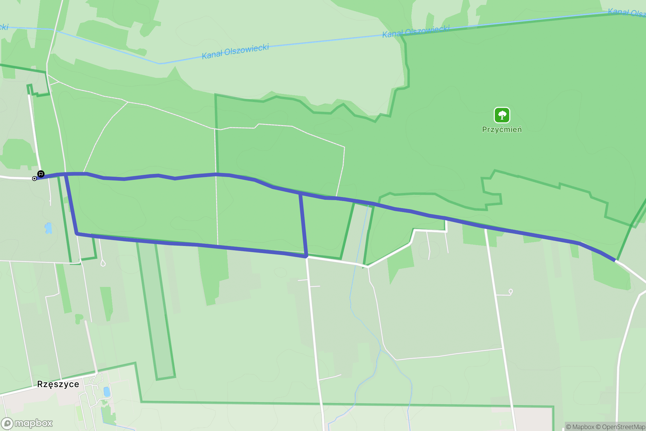 Kirsztajnów: mapa trasy - Poland